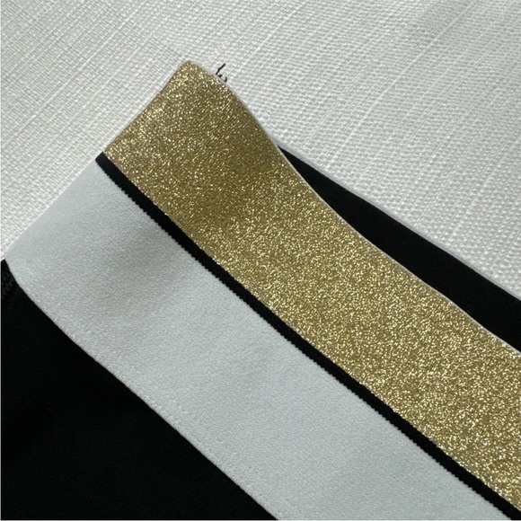 Victorias Secret Pink Active Leggings Athletic Black Gold Glitter medium - Picture 2 of 5